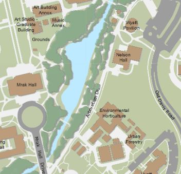 Image of a detail of the UC Davis campus map.