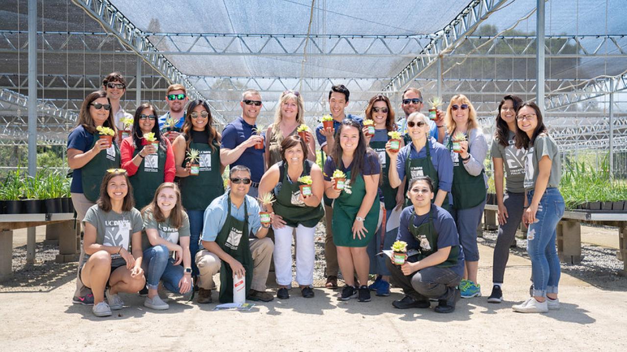 Nature Rx pilot program members standing in the Arboretum Plant Nursery in May 2019. Nature Rx pilot program members standing in the Arboretum Plant Nursery in May 2019.