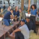 Image of UC Davis students creating the Hunt Hall Courtyard landscape.