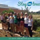 picture of edible landscape interns with "Stay in touch" added in the corner