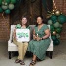 Image of Carmia Feldman and Melissa Cruz Hernandez at the inaugural Gather and Give event to benefit Girl Scouts.